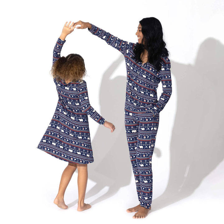 Bellabu Bear Polar Isle Blue Bamboo Women's Pajama Set