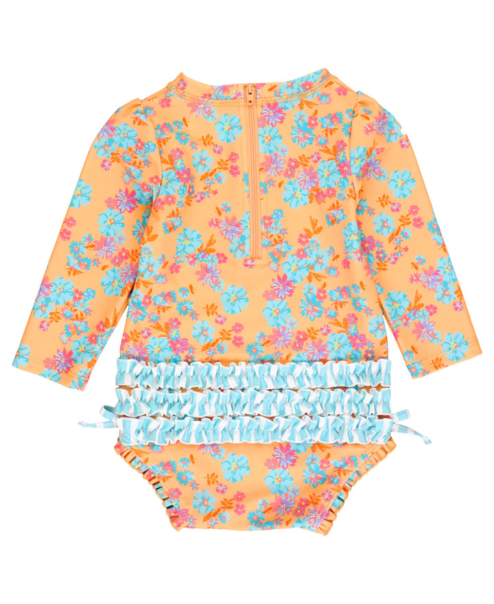 RuffleButts - Vibrant Valley Long Sleeve One Piece Rash Guard