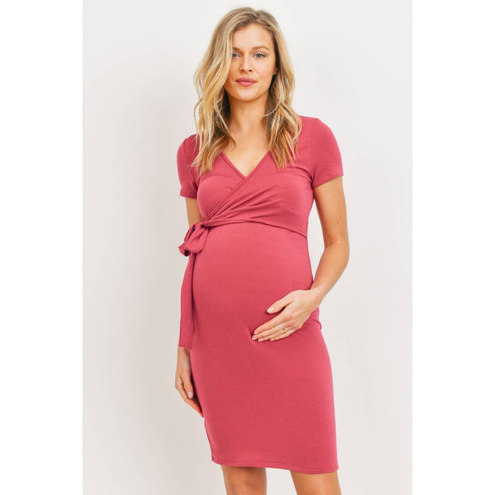 Hello Miz - Solid Terry Maternity Nursing Wrap Dress