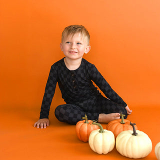 Gigi and Max - Frankie TWO PIECE Bamboo Halloween Checks Outfit
