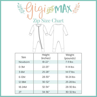 Gigi and Max - Oakley Zip Bamboo Baby Pajama Sleepies Little Baby