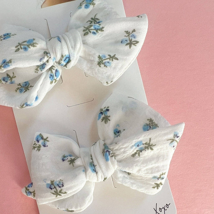 Baby Bling Bows - 2PK BABY BLOOM CLIPS: blue meadow