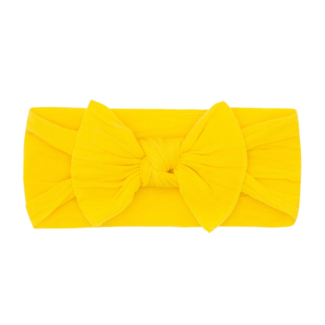 Baby Bling Bows - THE KNOT Soft nylon headband: canary yellow