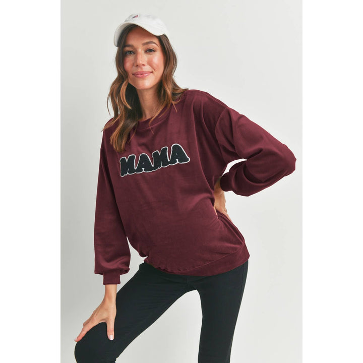 Hello Miz - Velvet Mama Crewneck Maternity Sweatshirt