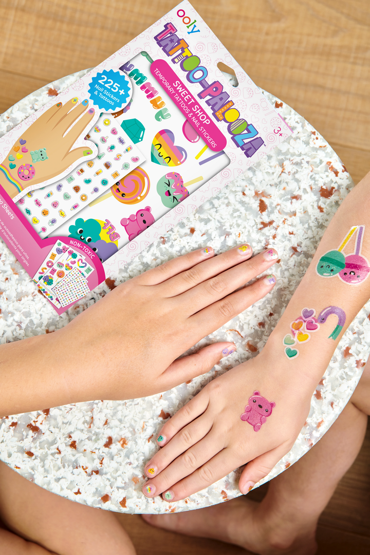 OOLY - Tattoo Palooza Nail Stickers & Temporary Tattoo- Sweet Shop