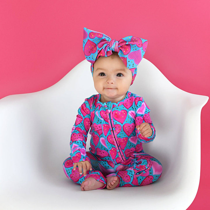 Gigi and Max - Alaina Heart Ruffle Zip Heart Bamboo Baby Outfit Valentine's