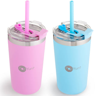 PopYum - PopYum 13oz Insulated Kids’ Cups, 2-Pack, Blue, Pink