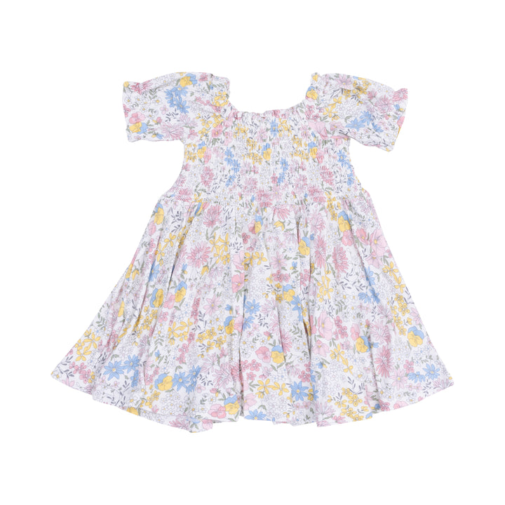 Angel Dear Viola Floral Puff Sleeve Smocked Dress