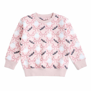 Sweet Wink - Bat And Ghost Trellis Halloween Sweatshirt - Kids Clothing