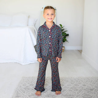 Gigi and Max - Isabelle KIDS RUFFLE LOUNGE SET Bamboo Floral Girls Clothing
