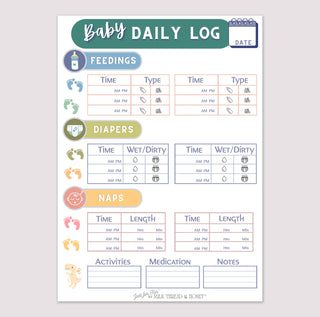 Milk Thread and Honey - Pretend Play Baby Doll Daycare Log Notepad