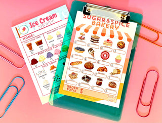 Milk Thread and Honey - Pretend Play Ice Cream Shop Order Notepad