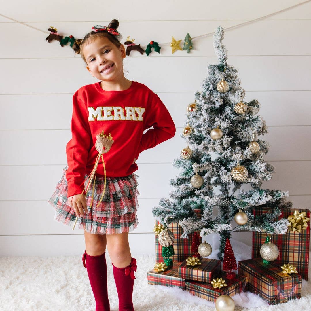 Sweet Wink - Christmas Plaid Tiered Tutu - Dress Up Skirt - Holiday Tutu