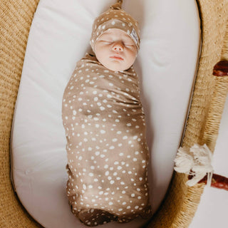 Copper Pearl - Knit Swaddle Blanket - Fawn