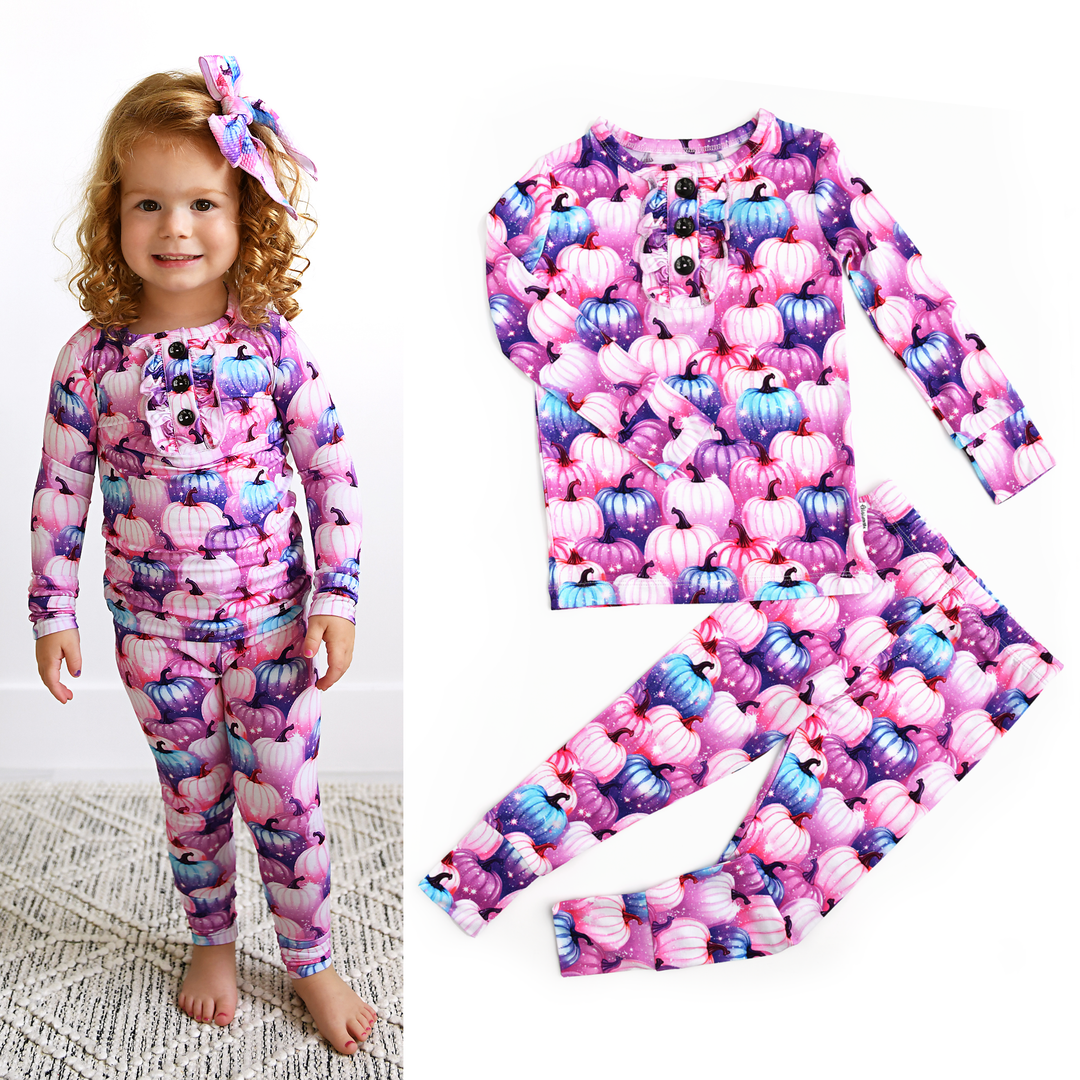 Gigi and Max - Carrie Pumpkin 2P Set Bamboo Pajamas Kids Sleepies Halloween