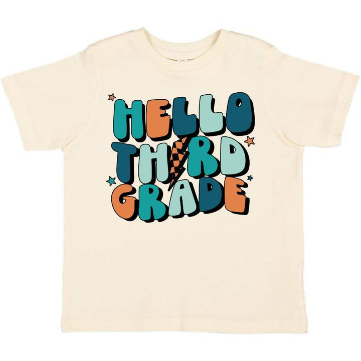 Sweet Wink - Hello Third Grade Short Sleeve T-Shirt - Back to School Kids