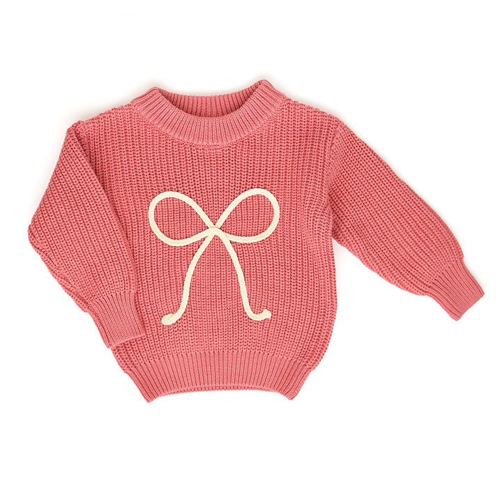 Gigi and Max - Bow Sweater Easter Spring Soft Oversize Kids Toddler Top