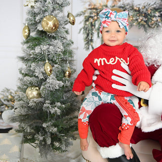 Gigi and Max - Belle Bows RUFFLE ZIP Christmas Bamboo Baby One Piece Outfit