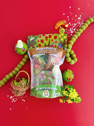 Earth Grown KidDoughs Apple Picking Mini Play Pack | Sensory Dough Kit