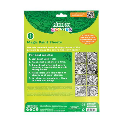 OOLY Hidden Colors Magic Paint Sheets (9 PC Set)- Magic Jungle