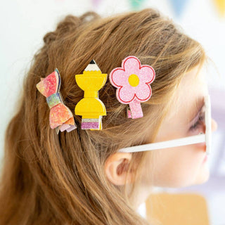 Sweet Wink - Retro Pencil Clip Set - Back To School Hair Clips - Kids