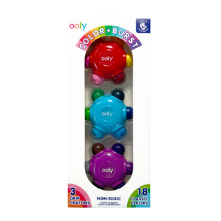 OOLY - Color Burst Easy Grip Crayons  (Set of 3 / 18 Classic Colors