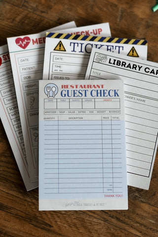 Milk Thread and Honey - Pretend Play Restaurant Check Notepad