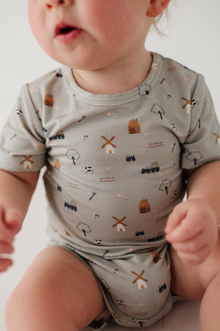 Baby Sprouts Tee Romper Farm