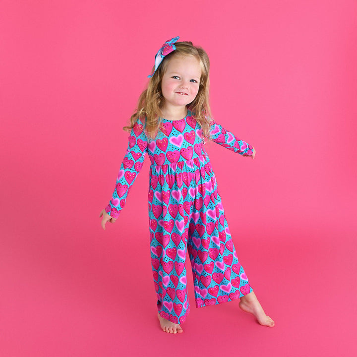 Gigi and Max - Alaina Hearts Romper Bamboo Kids Valentines Day Outfit