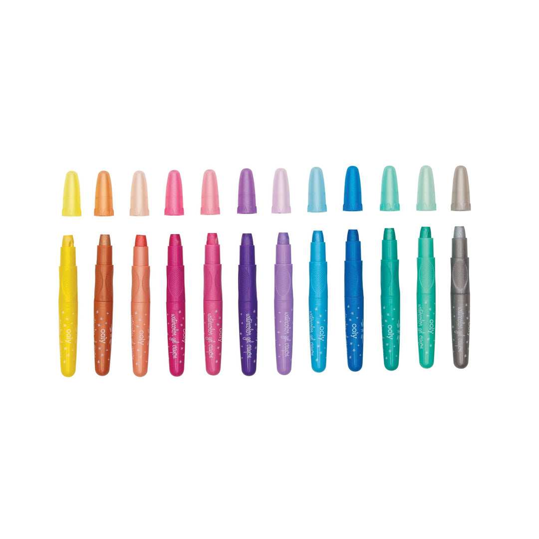 OOLY - Rainbow Sparkle Metallic Watercolor Gel Crayons - Set of 12