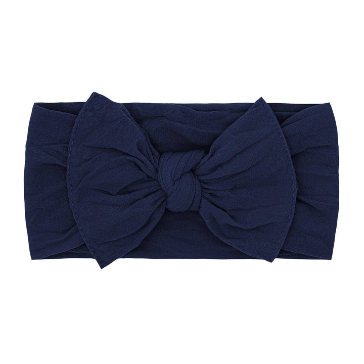 Baby Bling Bows - THE KNOT Soft nylon headband: navy