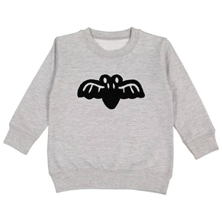 Sweet Wink - Bat Patch Halloween Sweatshirt - Kids Halloween Crewneck