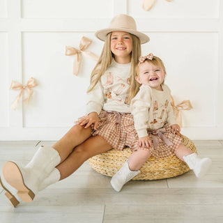 Sweet Wink - Gingham Printed Tulle Bow Baby Headband