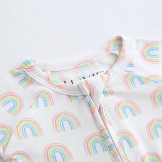 Luxie Charm - Forever Rainbow Zippered Romper I NICU Going Home Outfit