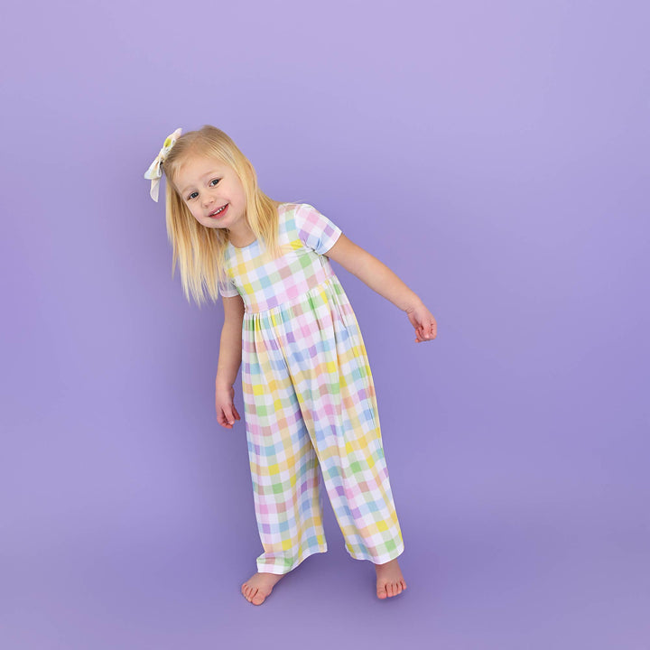 Gigi and Max - Winnie Pastel Plaid Romper Easter One Piece Outfit