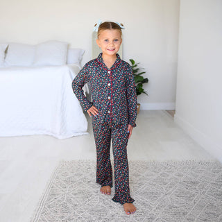 Gigi and Max - Isabelle KIDS RUFFLE LOUNGE SET Bamboo Floral Girls Clothing