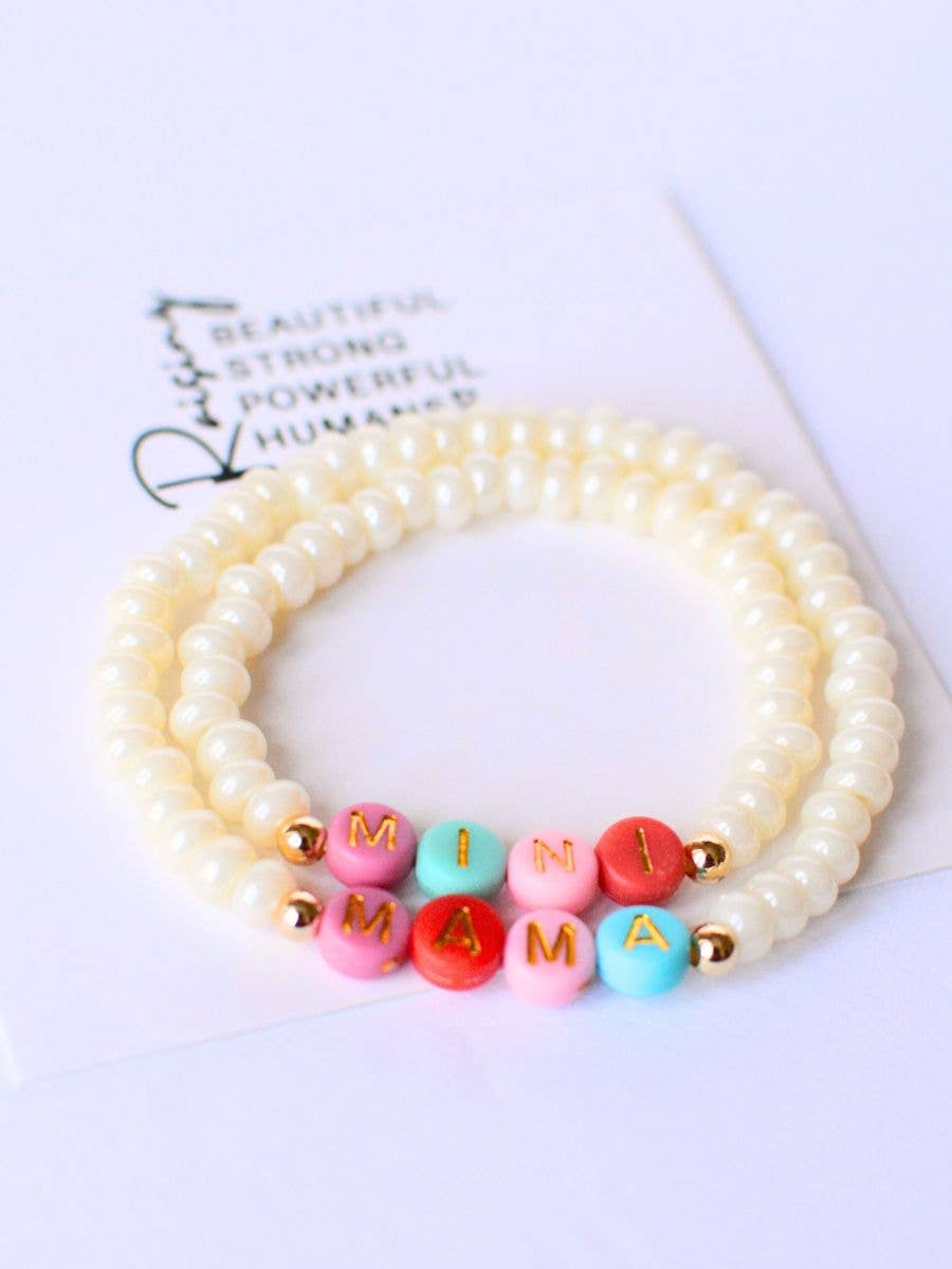 Two and Crew - Inspirational Pearl Mama MINI matching Mom bracelet jewelry