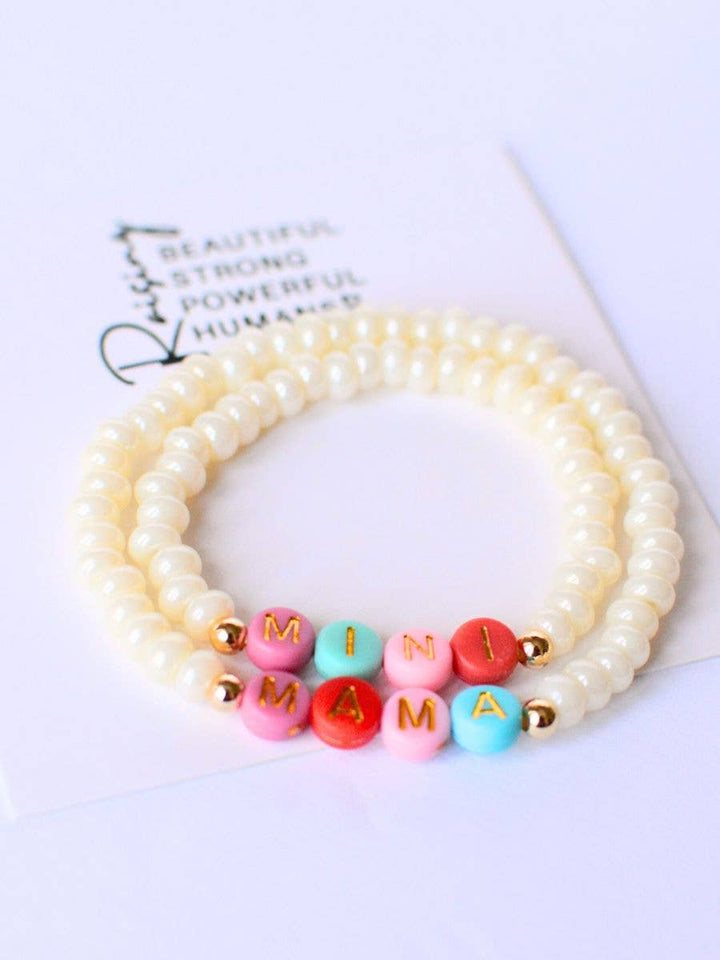 Two and Crew - Inspirational Pearl Mama MINI matching Mom bracelet jewelry
