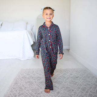 Gigi and Max - Isabelle KIDS RUFFLE LOUNGE SET Bamboo Floral Girls Clothing
