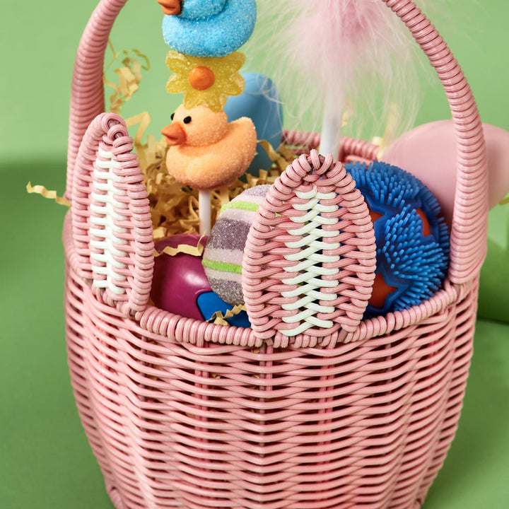 Two's Company Faux Wicker Bunny Basket