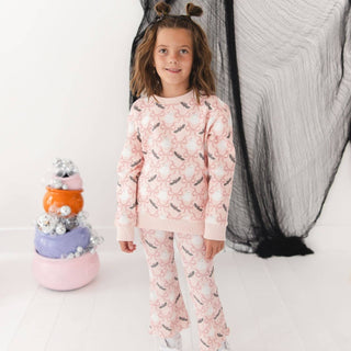 Sweet Wink - Bat And Ghost Trellis Halloween Flare Legging -Kids Clothing