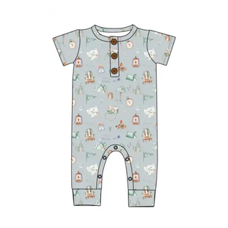 Emi Lei - Bamboo Henley Romper - Camping