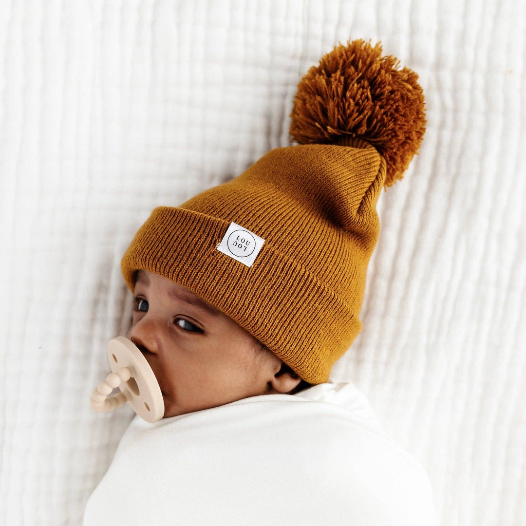 Lou Lou & Company - Beanie with Pom - Camel Brown