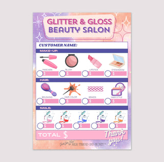 Milk Thread and Honey - Pretend Play Beauty Salon Order Notepad