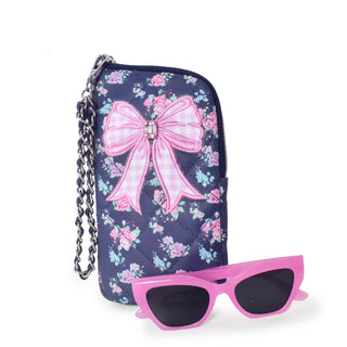 OMG Accessories - Bow Wristlet Case and Sunglasses