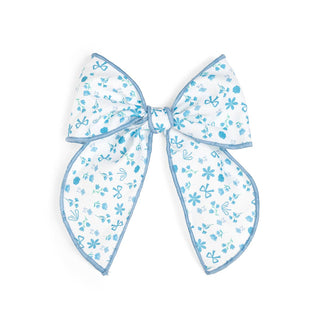 Sweet Wink - Sky Floral Bow Clip - Kids Hair Bow - Spring