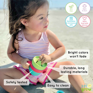 321 Grow - 321 Grow Easy Learn Silicone Drink & Snack Set - Grape