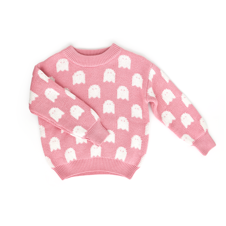 Gigi and Max - Pink Ghosts Sweater Kids Clothing Play Wear Halloween