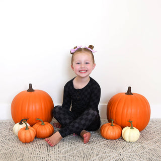 Gigi and Max - Frankie TWO PIECE Bamboo Halloween Checks Outfit