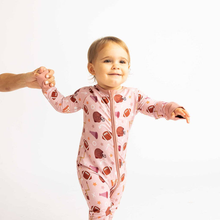 Emerson and Friends - Football Game Day Girls Bamboo Convertible Baby Pajamas